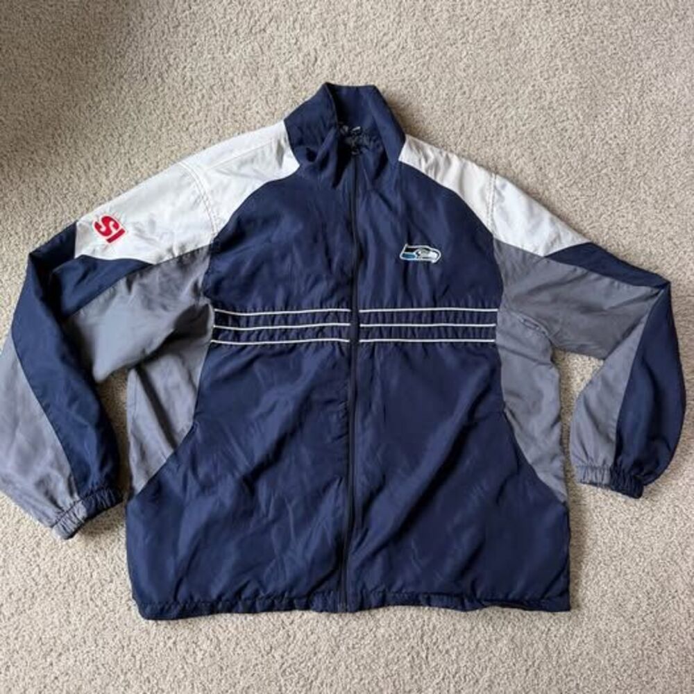 Vintage Reebok Seattle Seahawks NFL Windbreaker Jacket Size Large